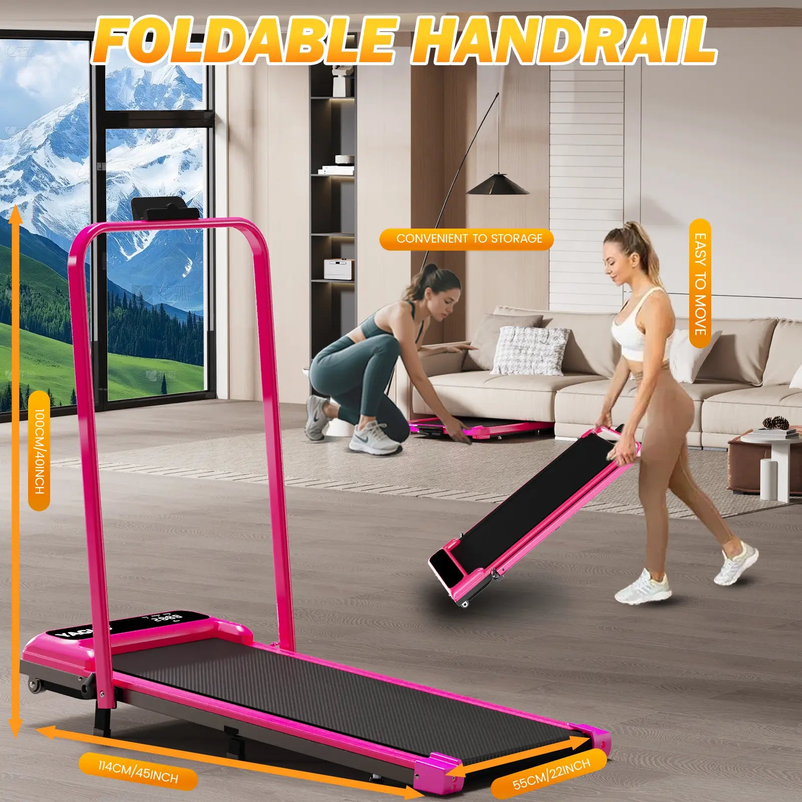YAGUD Πτυσσόμενος Διάδρομος Γυμναστικής, Walking Pad με Χαμηλό Θόρυβο Κινητήρα
