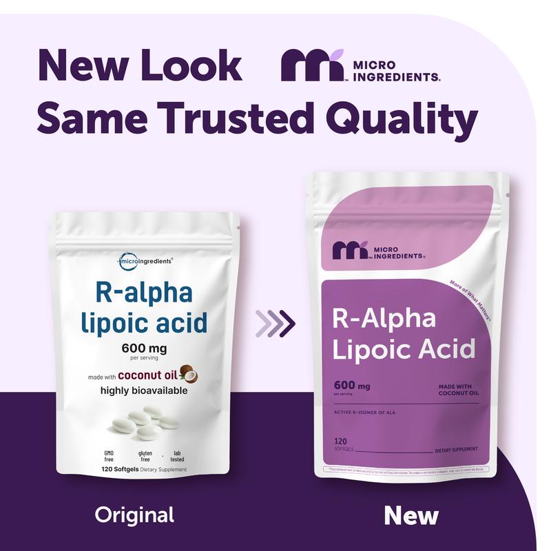 Micro Ingredients R Alpha Lipoic Acid 600mg With Coconut Oil