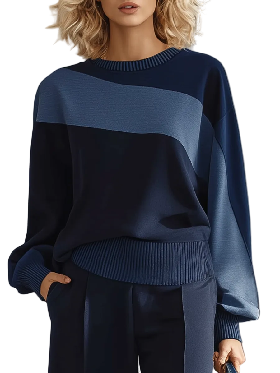 Kendal - Casual Sportswear Σετ με Patchwork Φούτερ και Παντελόνι Φόρμας (Casual Sportswear Patchwork Sweatshirt And Sweatpants Set)