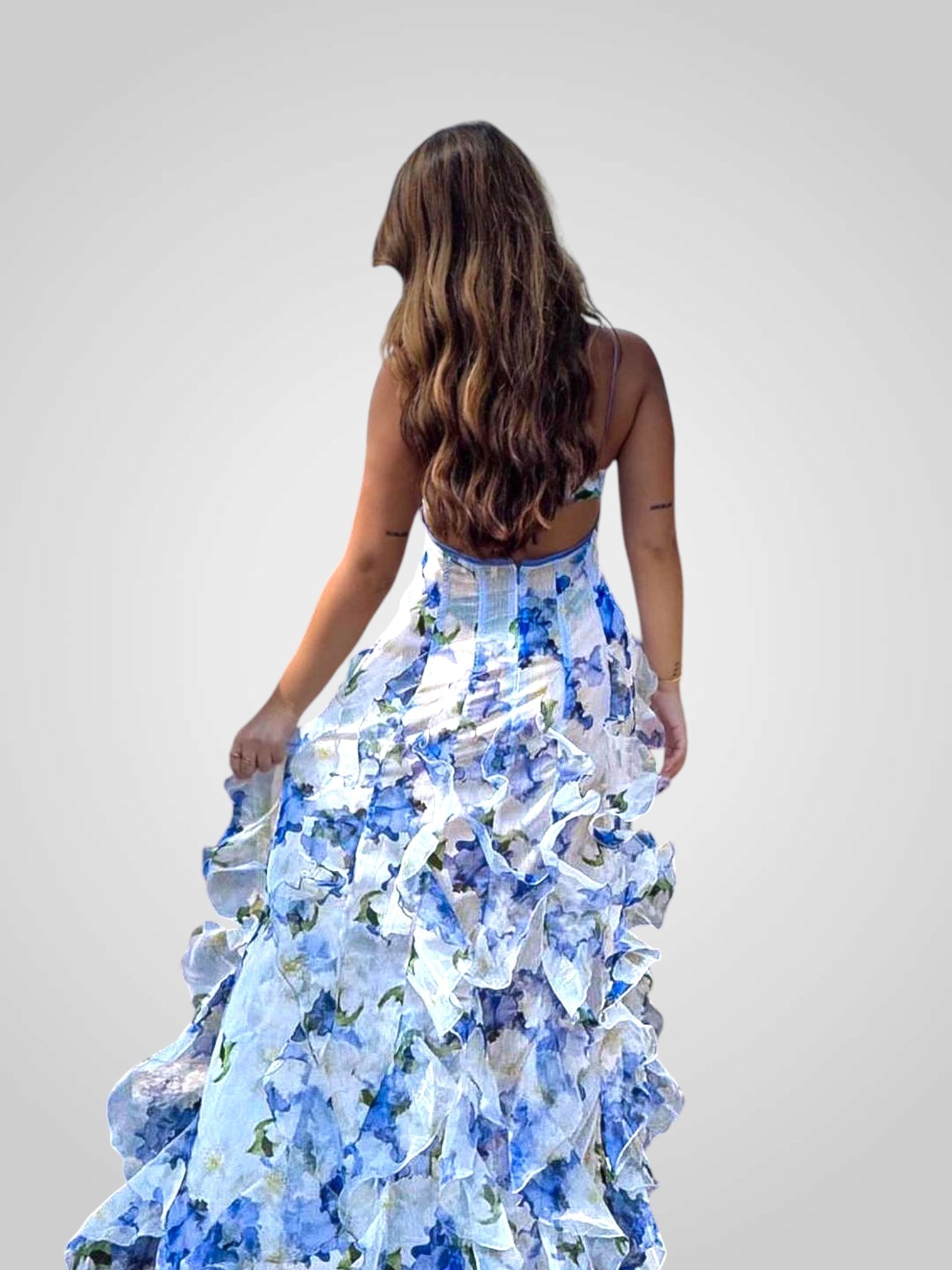 Φον | Ruffled Floral Φόρεμα