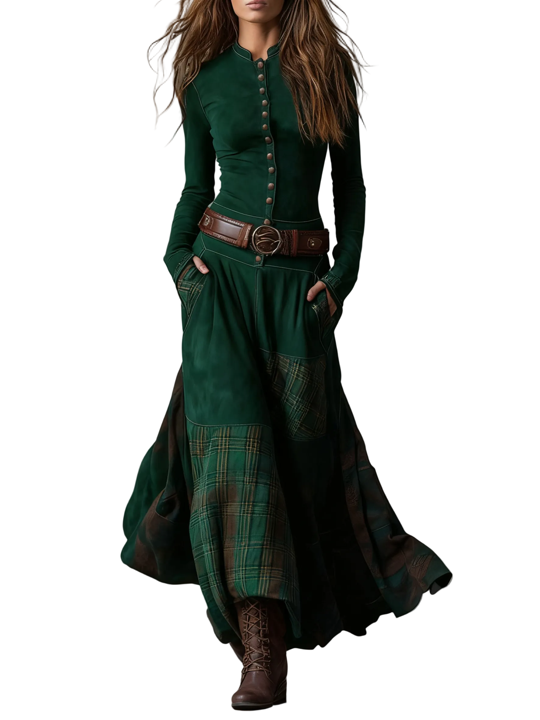 Izabella - Καστόρινο Μάξι Φόρεμα (Suede Maxi Dress)