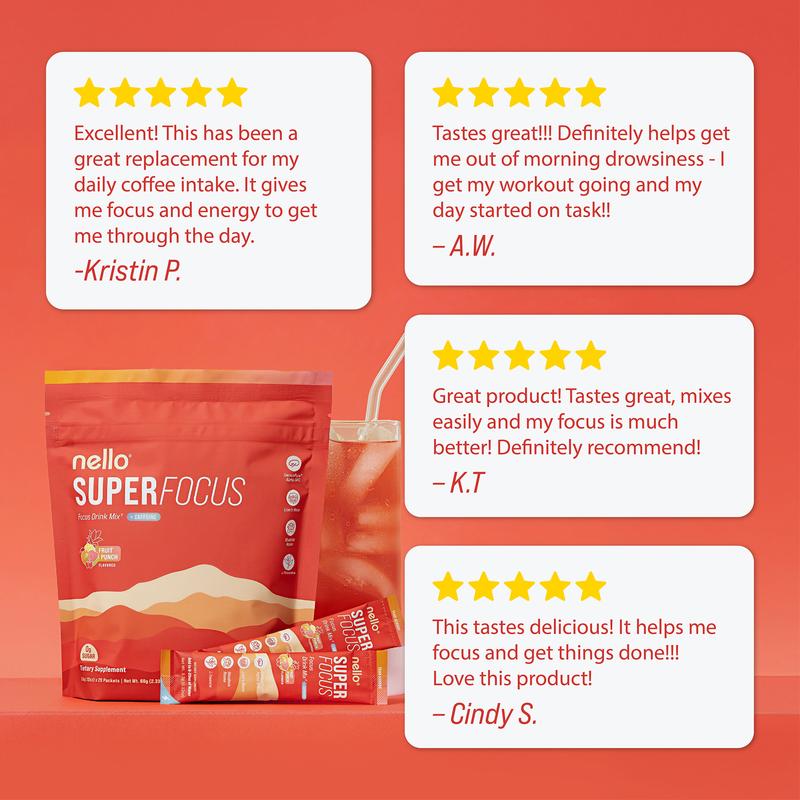 Nello Superfocus – PhD-Formulated Nootropic Drink Mix
