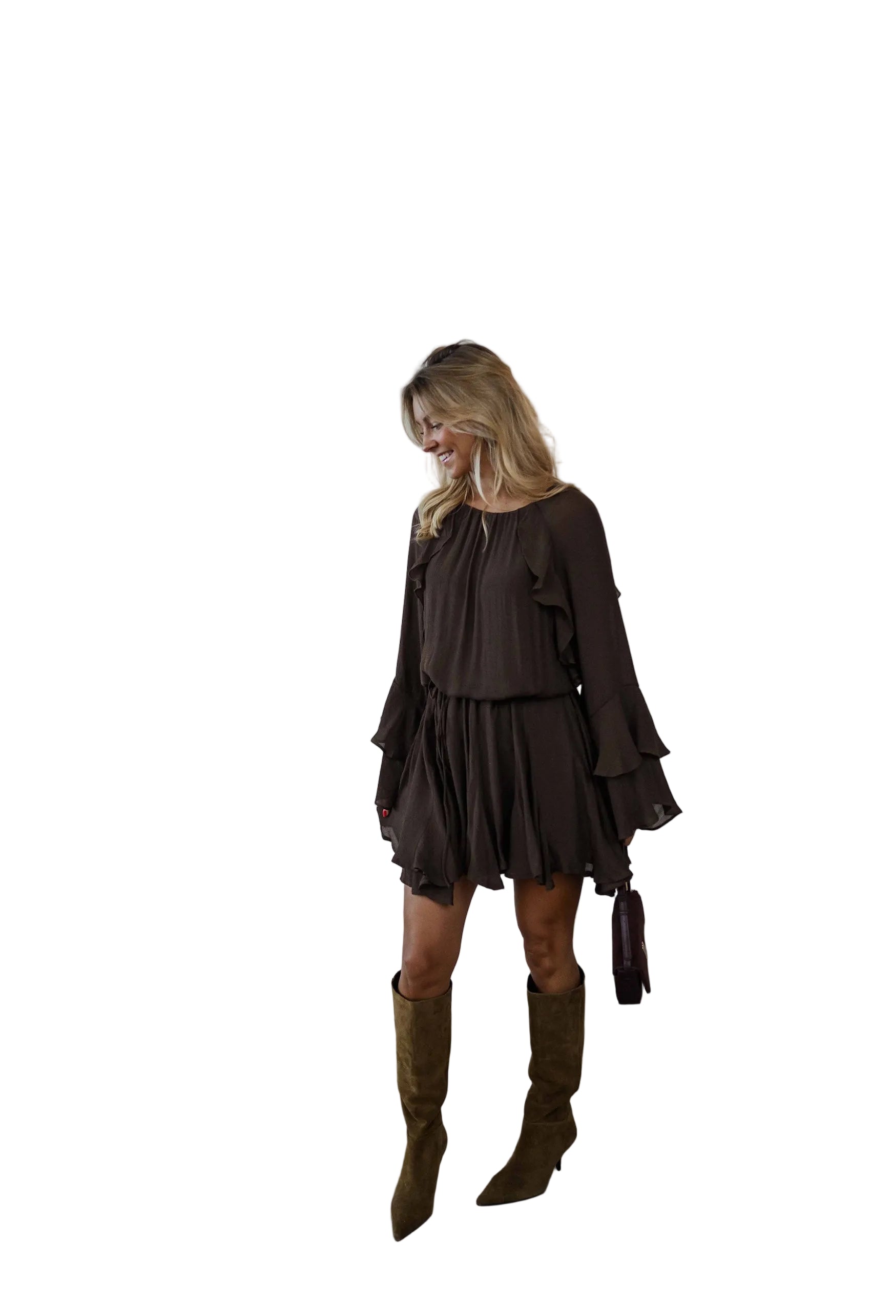 Ophie | Φόρεμα Audrina σε Σοκολατί Χρώμα (Chocolate Audrina Dress)
