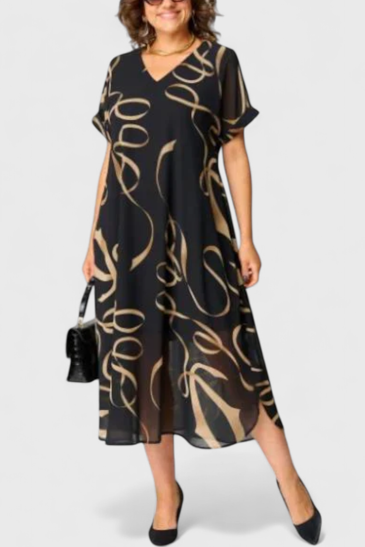 Jillian Μαύρο Φόρεμα Caftan