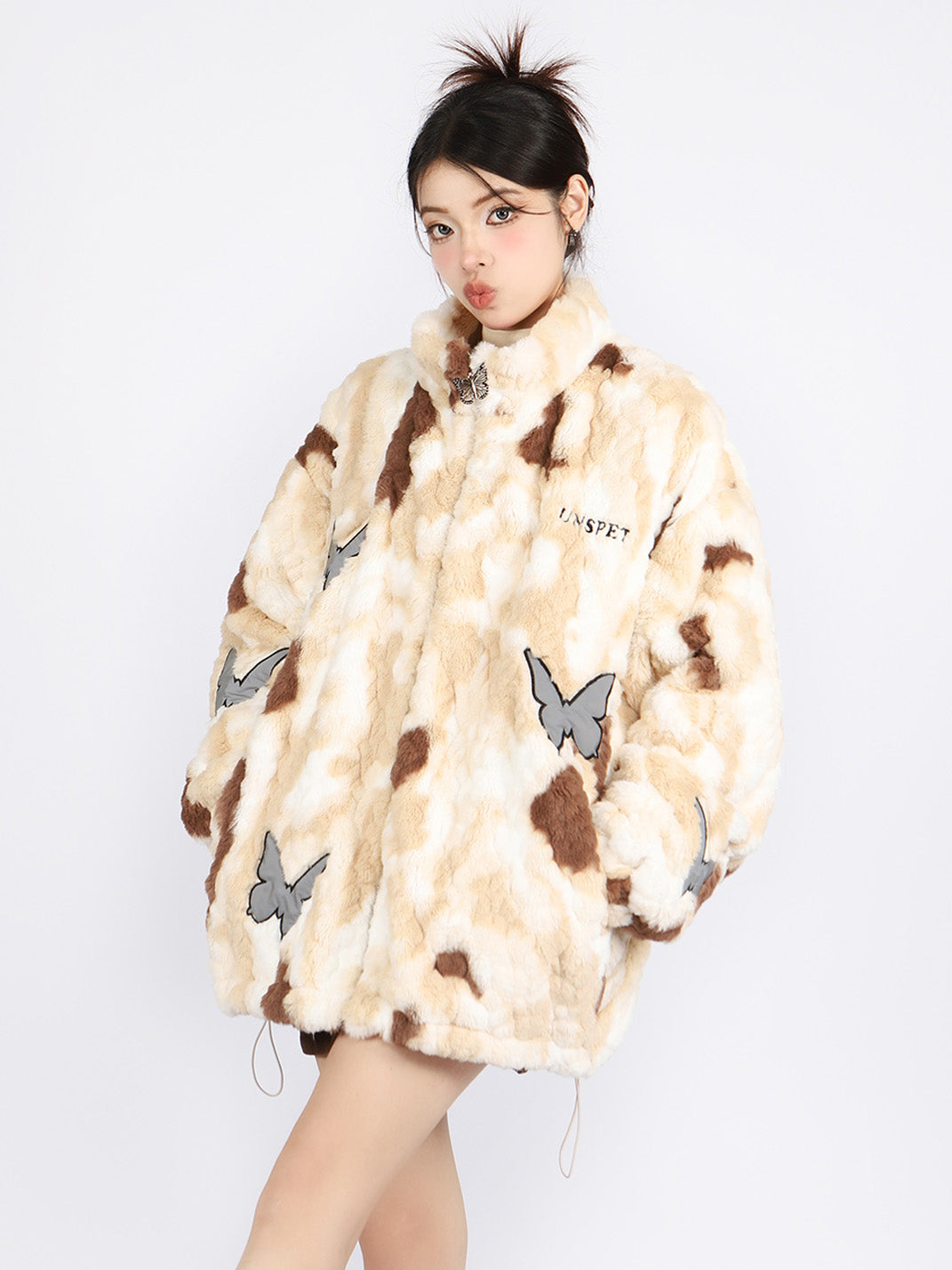 Margot | Παλτό από Μαλλί Lambswool με Σχέδιο Tie Dye και Πεταλούδες (Tie Dye Butterfly Lambswool Coat)