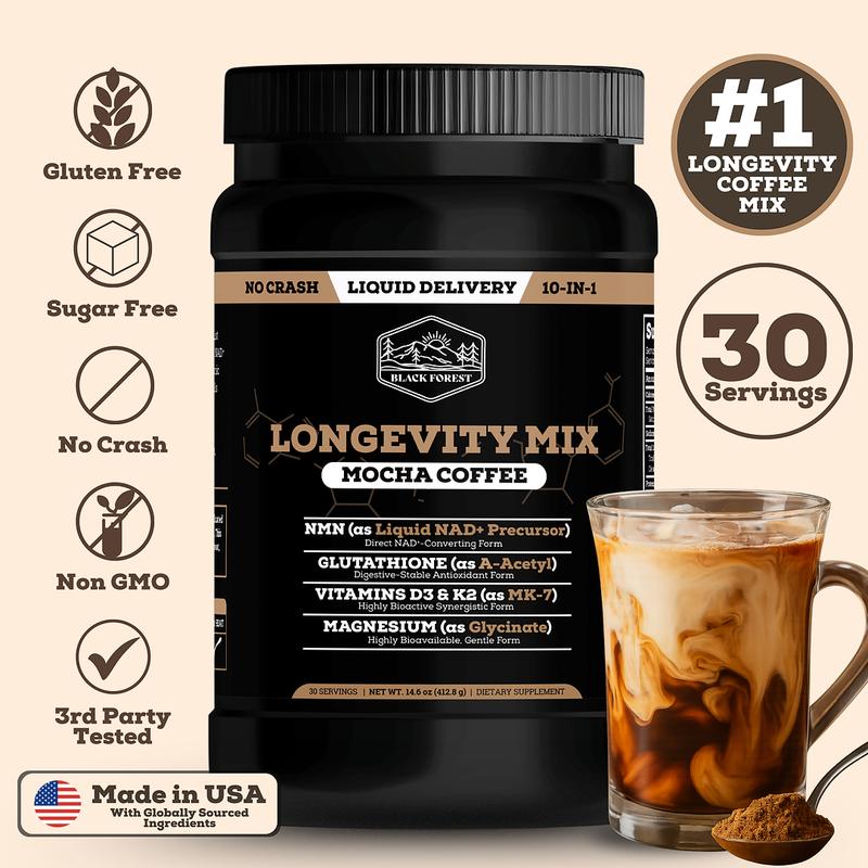 Black Forest Longevity Mix Mocha Coffee - 30 Servings