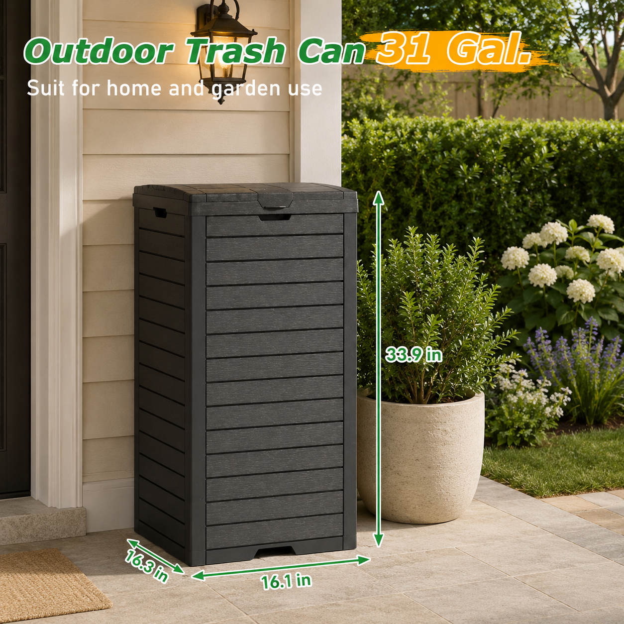 31-gallon outdoor trash can