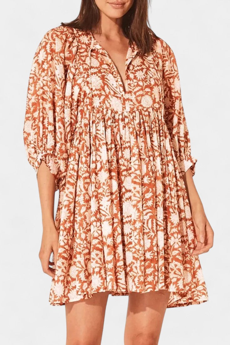 Daniela Φόρεμα Μίνι Boho Λουλουδάτο