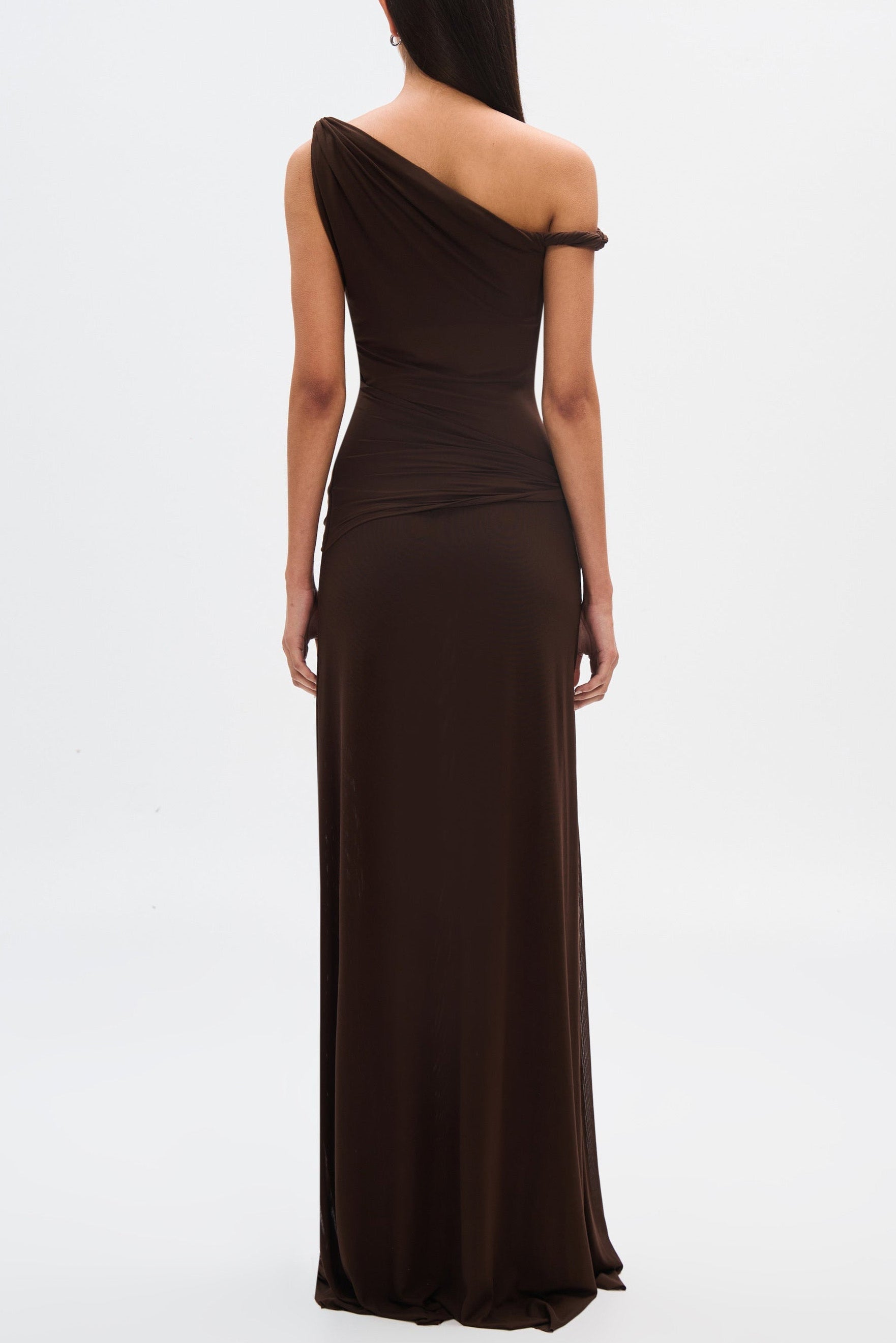 Eranda Μάξι Φόρεμα από Διάφανη Δραπέ Ύφανση Off-Shoulder